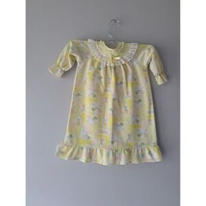 Carters Baby Dress 1980s Yellow,Litle Bow, White Lace Vintage, Size‎ 18Months